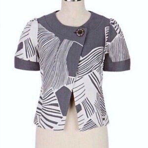 TAIKONHU Anthropologie Flights Of Fancy Short Sleeve Crop Jacket Sz 4